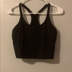 Medium black athletic crop top with built in bra